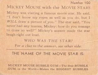 1935 Gum Inc. Mickey Mouse with the Movie Stars (R90) #100 How Do You Manage To Draw So Well, Mickey? Back