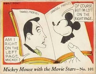 1935 Gum Inc. Mickey Mouse with the Movie Stars (R90) #101 Am I Right On The Left Page Mickey? Front