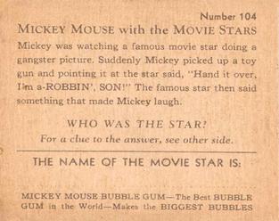 1935 Gum Inc. Mickey Mouse with the Movie Stars (R90) #104 The Little Seizer. Back