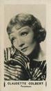 1934 C & T Bridgewater Film Stars (3rd Series) #62 Claudette Colbert Front