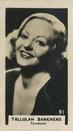 1934 C & T Bridgewater Film Stars (3rd Series) #91 Tallulah Bankhead Front
