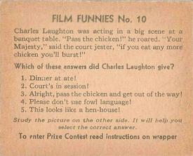 1935 Gum Inc. Film Funnies (R48-2) #10 Charles Laughton Back