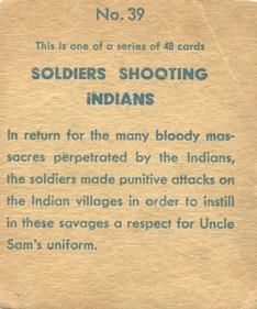 1933 Anonymous Western (R128-1) #39 Soldiers Shooting Indians Back