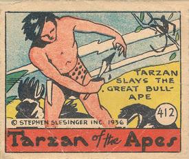 1936 Anonymous Cartoon Adventures (R28) #412 Tarzan Slays The Great Bull-Ape Front