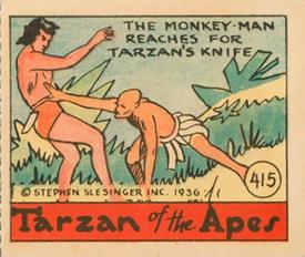 1936 Anonymous Cartoon Adventures (R28) #415 The Monkey-Man Reaches For Tarzan's Knife Front