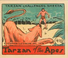 1936 Anonymous Cartoon Adventures (R28) #416 Tarzan Challenges Sheeta Front