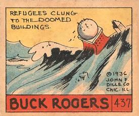 1936 Anonymous Cartoon Adventures (R28) #437 Refugees Clung To The Doomed Buildings Front