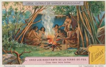 1929 Liebig Chez Les Habitants de la Terre-De-Feu (The Inhabitants of Tierra Del Fuego)(French Text)(F1221, S1221) #NNO Les Onas et leurs embarcations Front