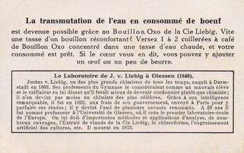 1929 Liebig Chimistes Celebres (Famous Chemists)(French Text)(F1233, S1223) #5 Le laboratoire de J.v. Liebig a Giessen (1840) Back