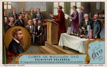 1929 Liebig Chimistes Celebres (Famous Chemists)(French Text)(F1233, S1223) #6 Inauguration de l'Ecole Chimlque a Londres par A.G. Hofmann (1846) Front