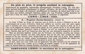 1930 Liebig L'Eneide - 1 Partie (The Aeneid - Part 1)(French Text)(F1237, S1238) #5 Pugilat Dares-Entelle Back
