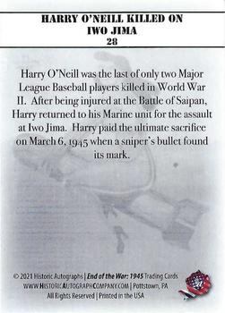 2021 Historic Autographs 1945 The End of WWII #28 Harry O'Neill Killed Back