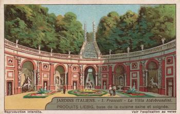 1930 Liebig Jardins Italiens (Italian Gardens)(French Text)(F1239, S1240) #1 Frascati - La Villa Aldobrandini Front