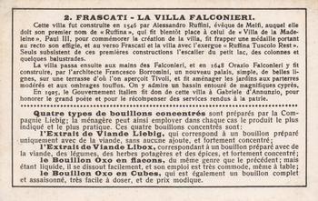 1930 Liebig Jardins Italiens (Italian Gardens)(French Text)(F1239, S1240) #2 Frascati - La Villa Falconieri Back