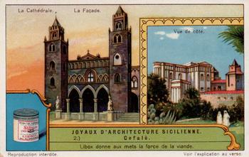 1930 Liebig Joyaux D'Architecture Sicilienne (Gems of Sicilian Architecture)(French Text)(F1240, S1241) #2 Cefalu : la Cathedrale Front