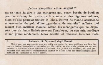 1930 Liebig Joyaux D'Architecture Sicilienne (Gems of Sicilian Architecture)(French Text)(F1240, S1241) #3 Palerme : S. Giovanni degli Eremiti Back