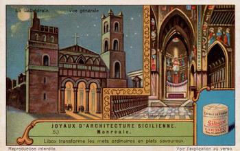 1930 Liebig Joyaux D'Architecture Sicilienne (Gems of Sicilian Architecture)(French Text)(F1240, S1241) #5 Monreale : la Cathedrale Front