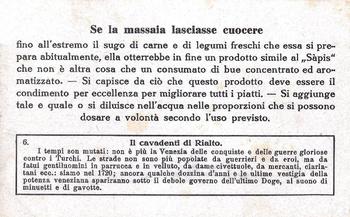 1931 Liebig Scene Storiche Di Venezia (Scenes from Venetian History)(Italian Text)(F1252, S1254) #6 Il cavadenti di Rialto Back