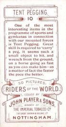 1905 Player's Riders of the World #10 Tent Pegging Back