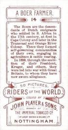 1905 Player's Riders of the World #14 A Boer Farmer Back