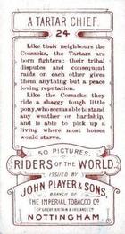 1905 Player's Riders of the World #24 A Tartar Chief Back