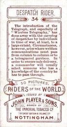 1905 Player's Riders of the World #34 Despatch Rider Back
