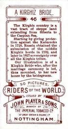 1905 Player's Riders of the World #46 Kirghiz Bride Back