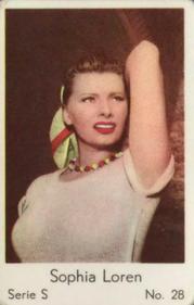 1957 Dutch Gum Serie S #28 Sophia Loren Front