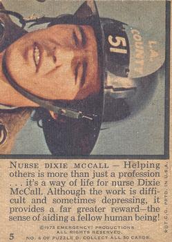 1973 Topps Emergency! / Adam-12 #5 Nurse Dixie McCall Back
