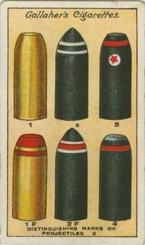 1915 Gallaher The Great War Series #1 Distinguishing Marks on Projectiles (2) Front