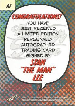 1998 SkyBox Marvel: The Silver Age - Silver Age Autographs #A1 Stan Lee Back