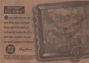 1996 Fleer/SkyBox Welch's/Eskimo Pie The Adventures of Batman and Robin - Box Samples #1 Batman and Robin Back