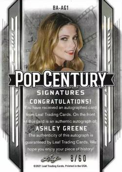 2021 Leaf Metal Pop Century #BA-AG1 Ashley Greene Back
