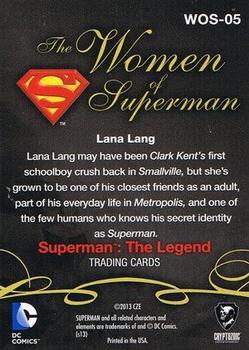 2013 Cryptozoic DC Comics Superman The Legend - Women of Superman #WOS-05 Lana Lang Back