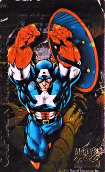 1996 Chris Martin Marvel Super Heroes Magnets #11 Captain America Front
