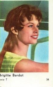 1958 Dutch Gum Serie T #T36 Brigitte Bardot Front