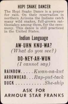 1956 Armour Star Franks Indian Language #NNO Hopi Snake Dancer Back