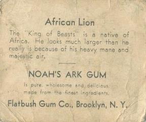 1933 Flatbush Gum Noah's Ark (R100) #NNO African Lion Back