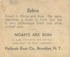 1933 Flatbush Gum Noah's Ark (R100) #NNO Zebra Back
