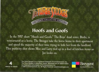 2007 Breygent The Three Stooges Update #4 Hoofs and Goofs Back
