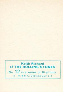 1965 A&BC The Rolling Stones #12 Keith Richard Back