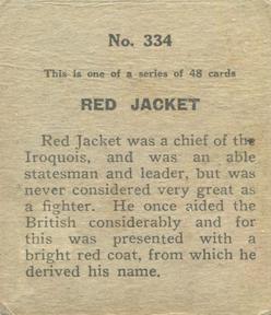 1930 Western Series of 48 (R130) #334 Red Jacket Back