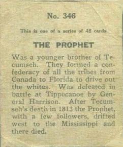 1930 Western Series of 48 (R130) #346 The Prophet Back
