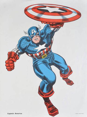 1966 Marvel Super Heroes Club Art Posters #NNO Captain America Front