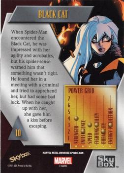 2021 SkyBox Metal Universe Marvel Spider-Man #10 Black Cat Back