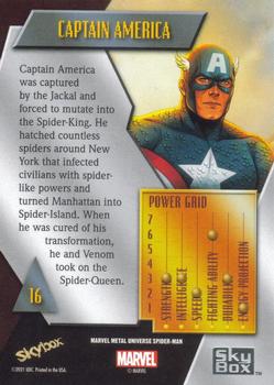 2021 SkyBox Metal Universe Marvel Spider-Man #16 Captain America Back