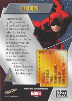 2021 SkyBox Metal Universe Marvel Spider-Man #21 Daredevil Back
