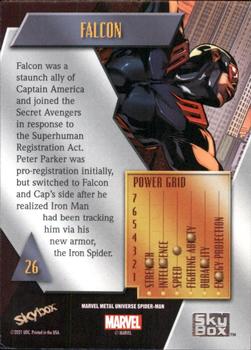 2021 SkyBox Metal Universe Marvel Spider-Man #26 Falcon Back