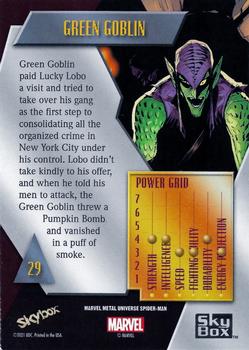 2021 SkyBox Metal Universe Marvel Spider-Man #29 Green Goblin Back