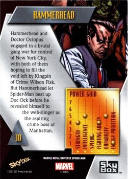 2021 SkyBox Metal Universe Marvel Spider-Man #30 Hammerhead Back